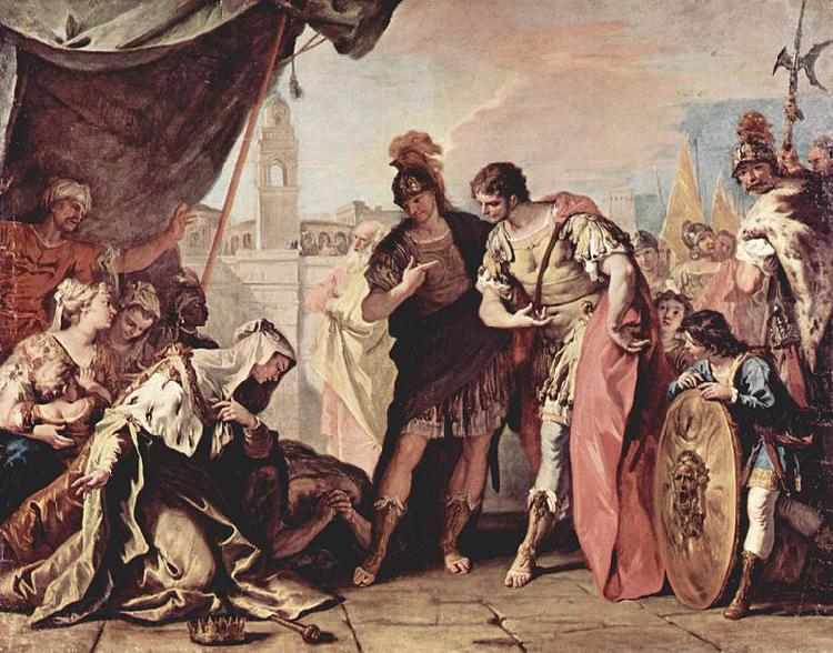 Sebastiano Ricci Die Familie der Dario vor Alexander dem Groben Spain oil painting art